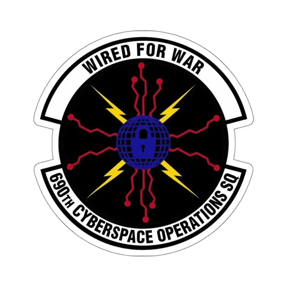 690th Cyberspace Operations (U.S. Air Force) STICKER Vinyl Kiss-Cut Decal 4 Inch White - The Sticker Space