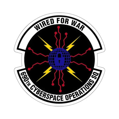 690th Cyberspace Operations (U.S. Air Force) STICKER Vinyl Kiss-Cut Decal 4 Inch White - The Sticker Space