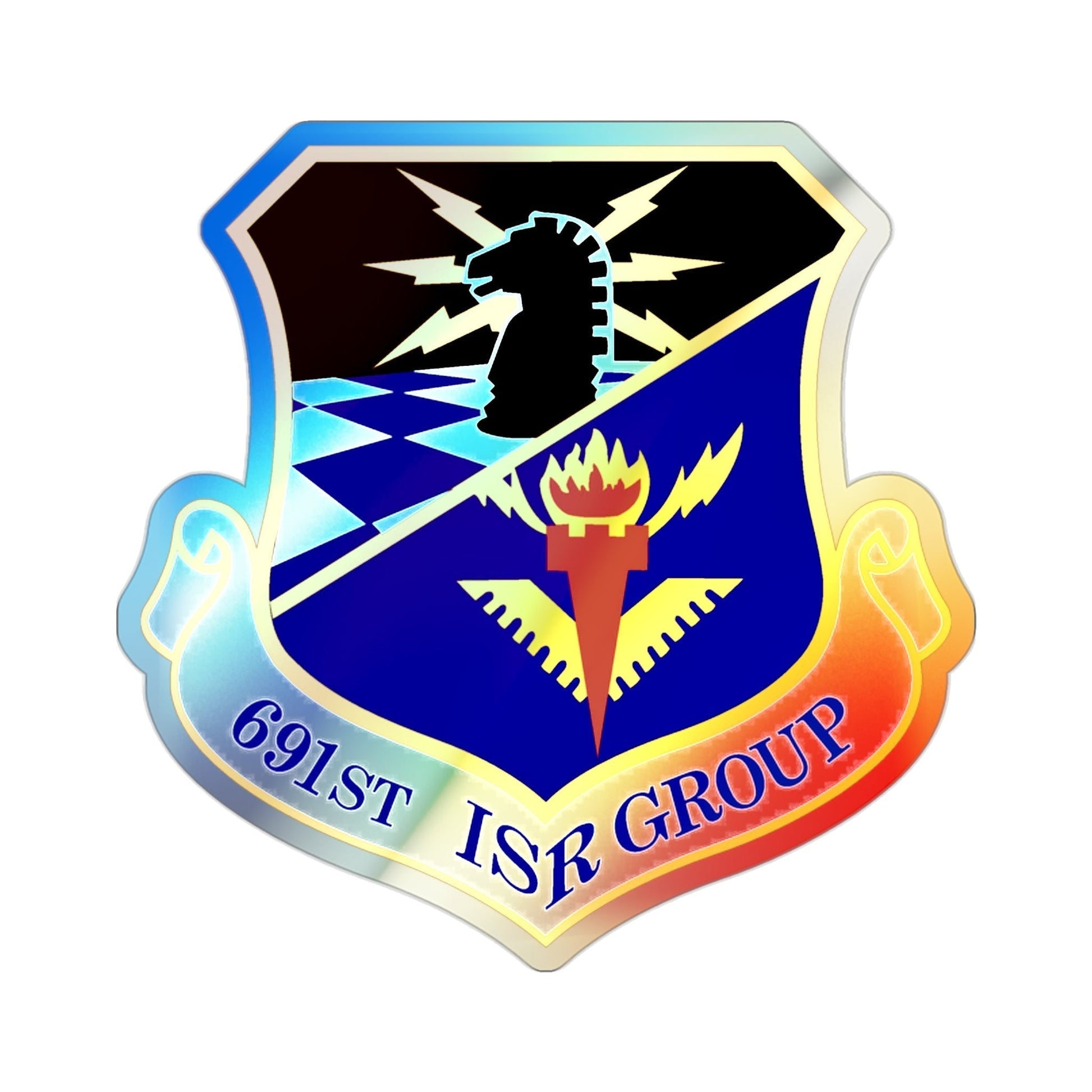 691 Intelligence Surveillance and Reconnaissance Group ACC (U.S. Air Force) Holographic STICKER Die-Cut Vinyl Decal-2 Inch-The Sticker Space