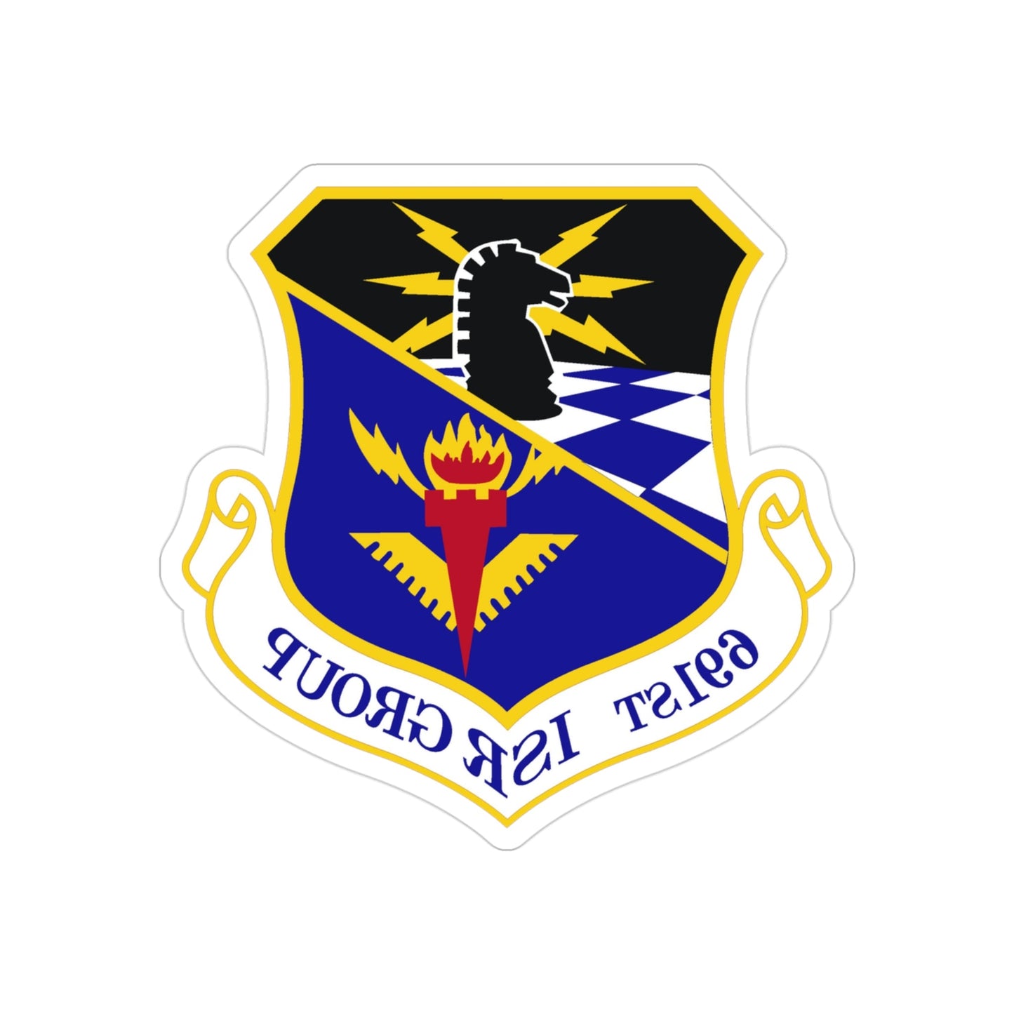 691 Intelligence Surveillance and Reconnaissance Group ACC (U.S. Air Force) REVERSE PRINT Transparent STICKER-3" × 3"-The Sticker Space