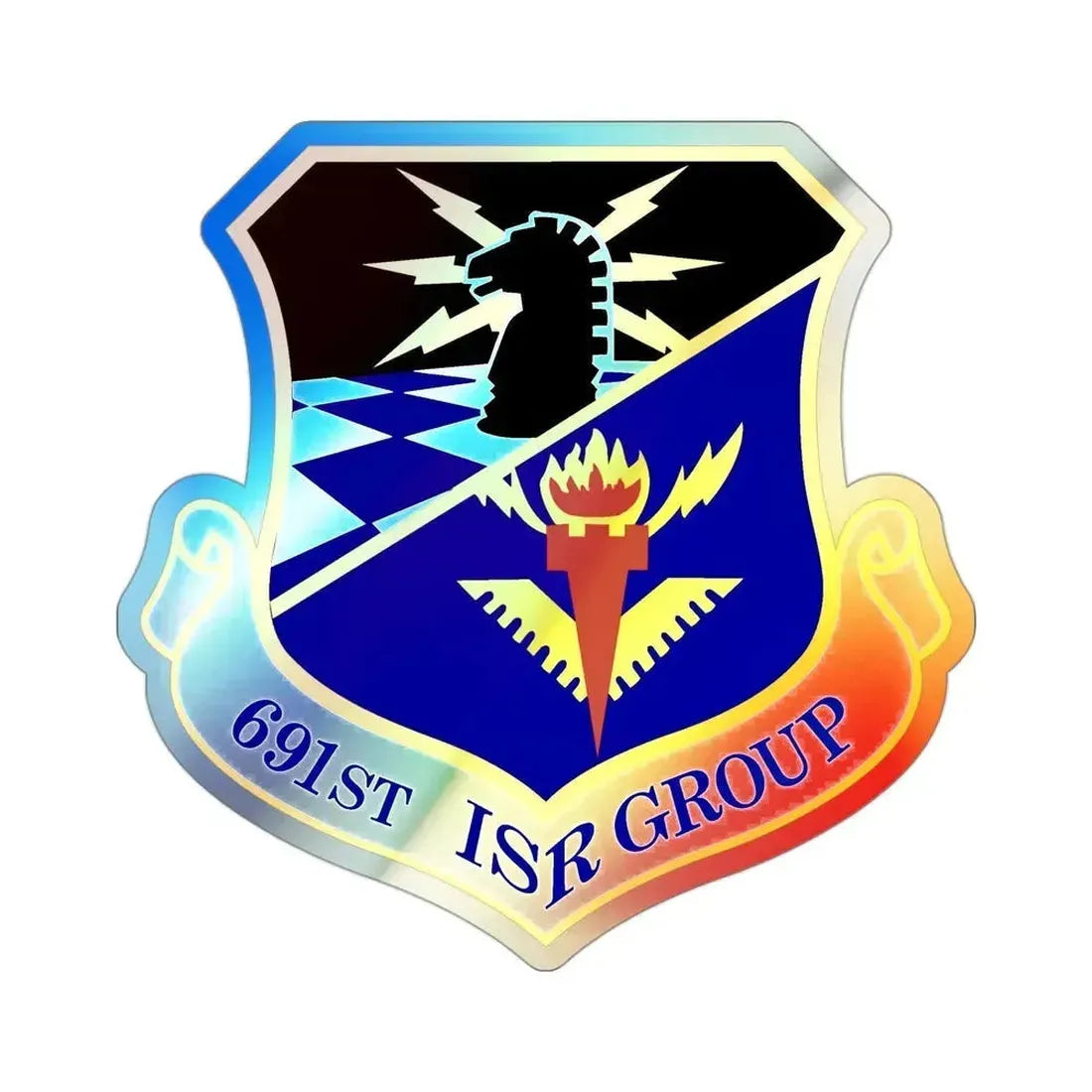 691 Intelligence Surveillance and Reconnaissance Group ACC (U.S. Air Force) Holographic STICKER Die-Cut Vinyl Decal 3 Inch Holographic - The Sticker Space