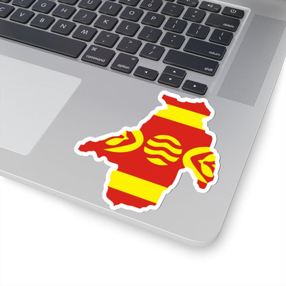 Flag map of Kočani Municipality (North Macedonia) STICKER Vinyl Kiss-Cut Decal