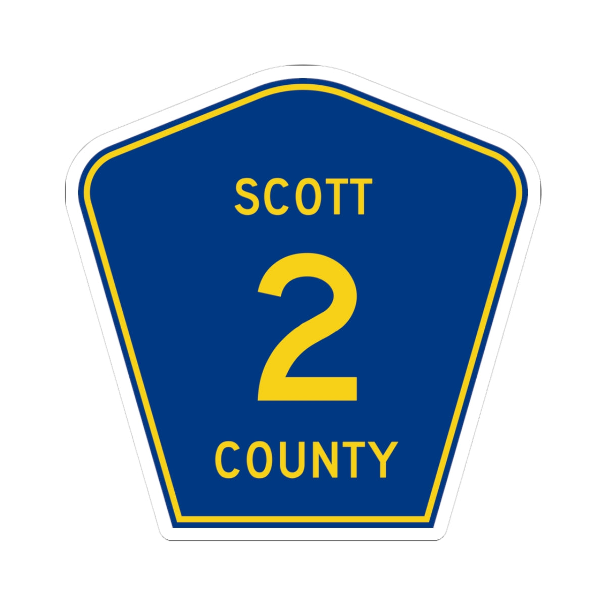 Scott County Route 2 MN (Minnesota) (Road Sign) STICKER Vinyl Kiss-Cut Decal