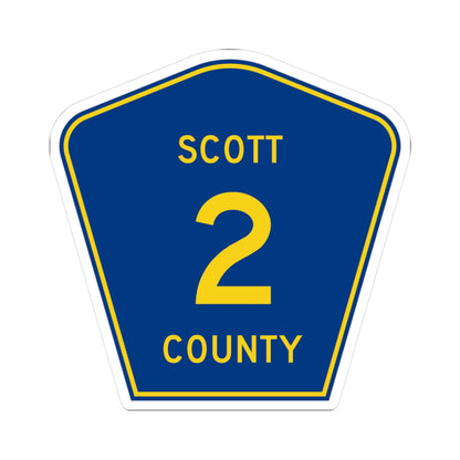 Scott County Route 2 MN (Minnesota) (Road Sign) STICKER Vinyl Kiss-Cut Decal