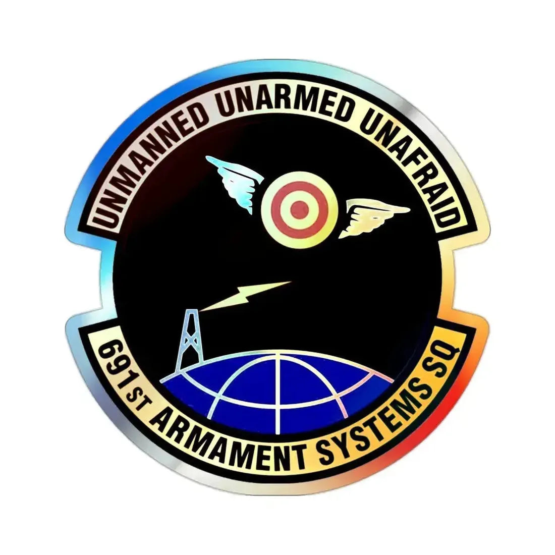 691st Armament Systems Squadron (U.S. Air Force) Holographic STICKER Die-Cut Vinyl Decal 2 Inch Holographic - The Sticker Space