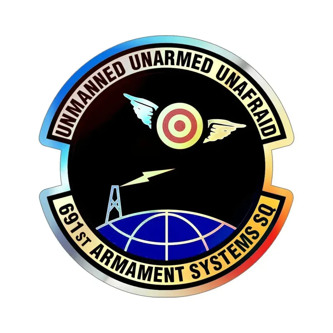 691st Armament Systems Squadron (U.S. Air Force) Holographic STICKER Die-Cut Vinyl Decal 5 Inch Holographic - The Sticker Space