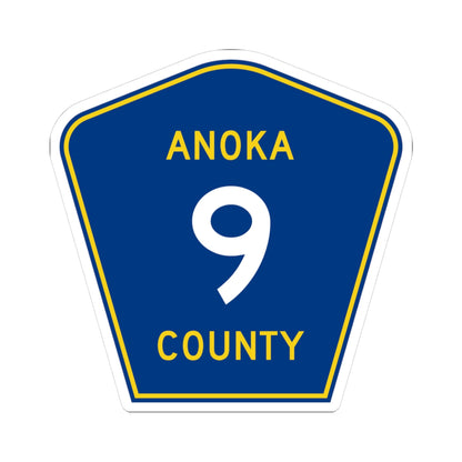 Anoka County 9 (Minnesota) (Road Sign) STICKER Vinyl Kiss-Cut Decal