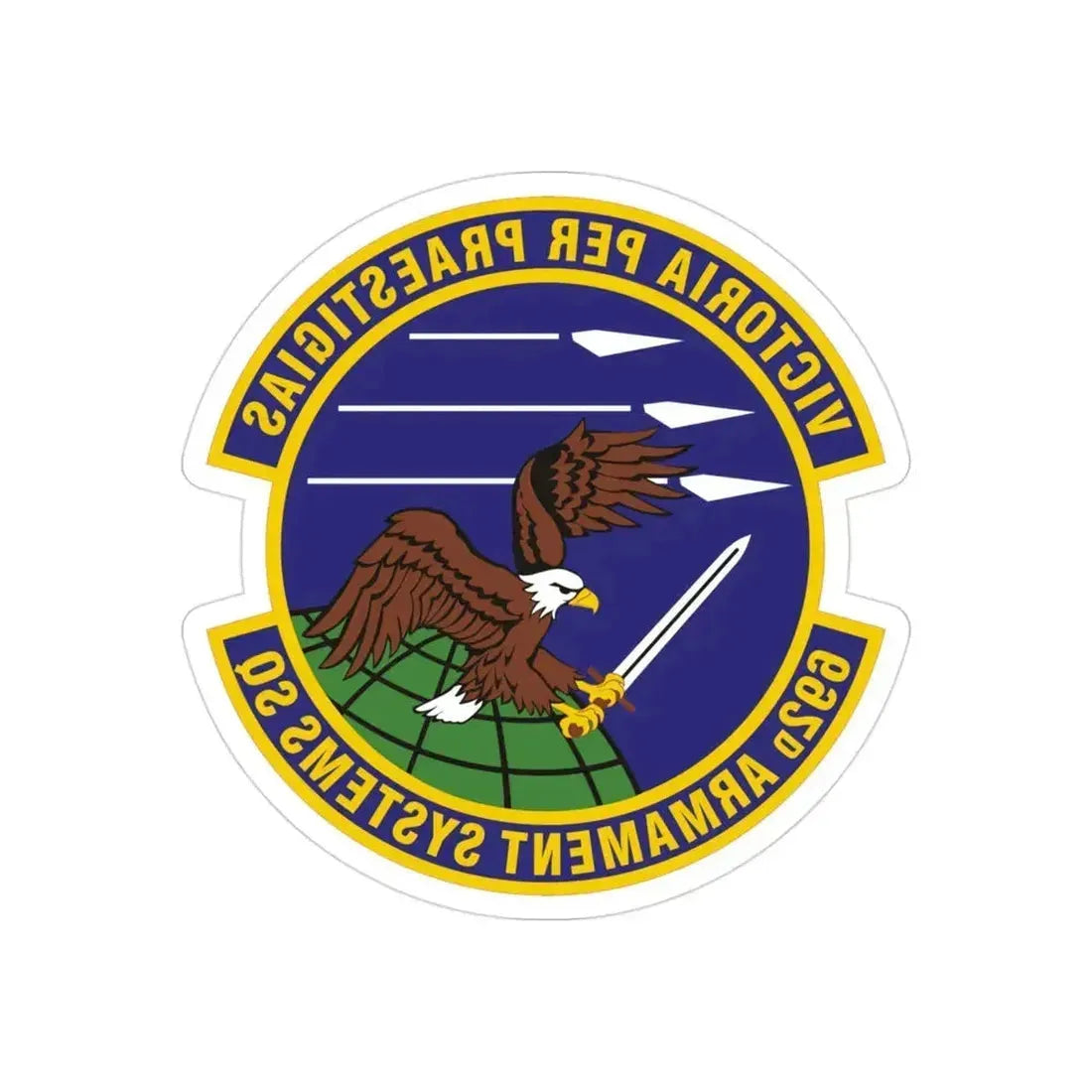 692d Armament Systems Squadron (U.S. Air Force) REVERSE PRINT Transparent Die-Cut STICKER 3 Inch Die-Cut Transparent - The Sticker Space