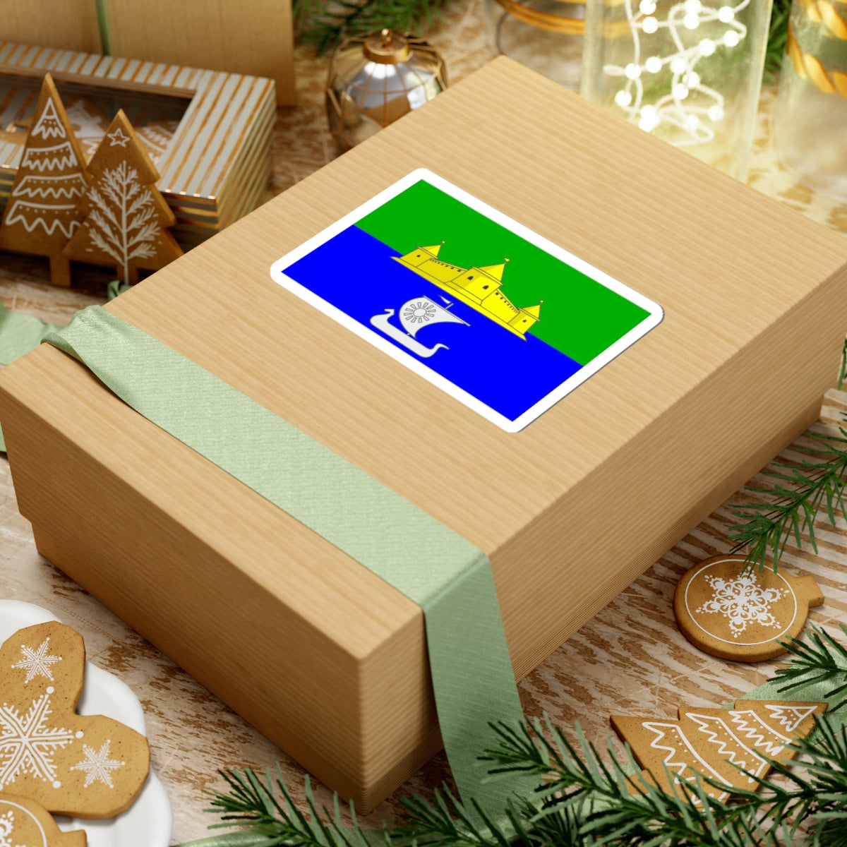 Flag Morozovka Leningrad oblast (Russia) STICKER Vinyl Kiss-Cut Decal