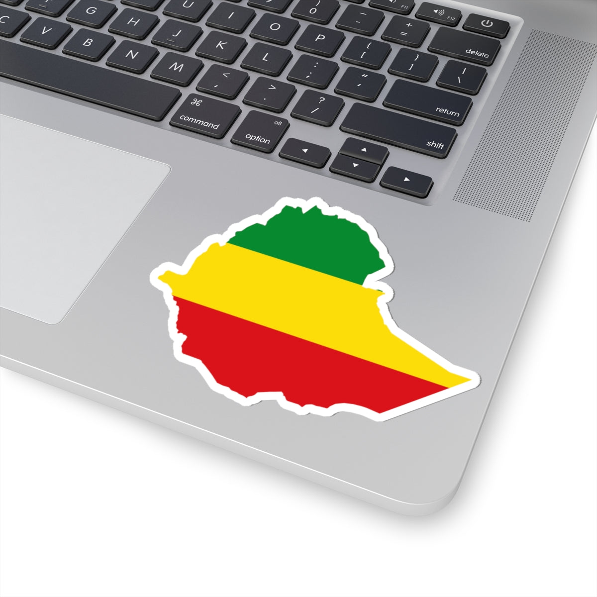 Flag map of Ethiopia 1993-1996 (Ethiopia) STICKER Vinyl Kiss-Cut Decal