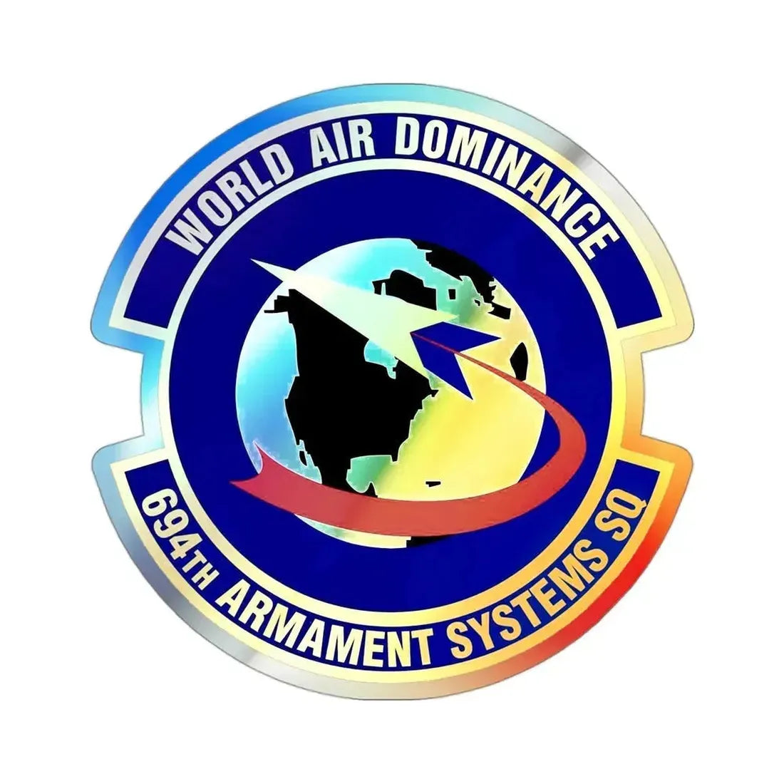 694th Armament Systems Squadron (U.S. Air Force) Holographic STICKER Die-Cut Vinyl Decal 3 Inch Holographic - The Sticker Space