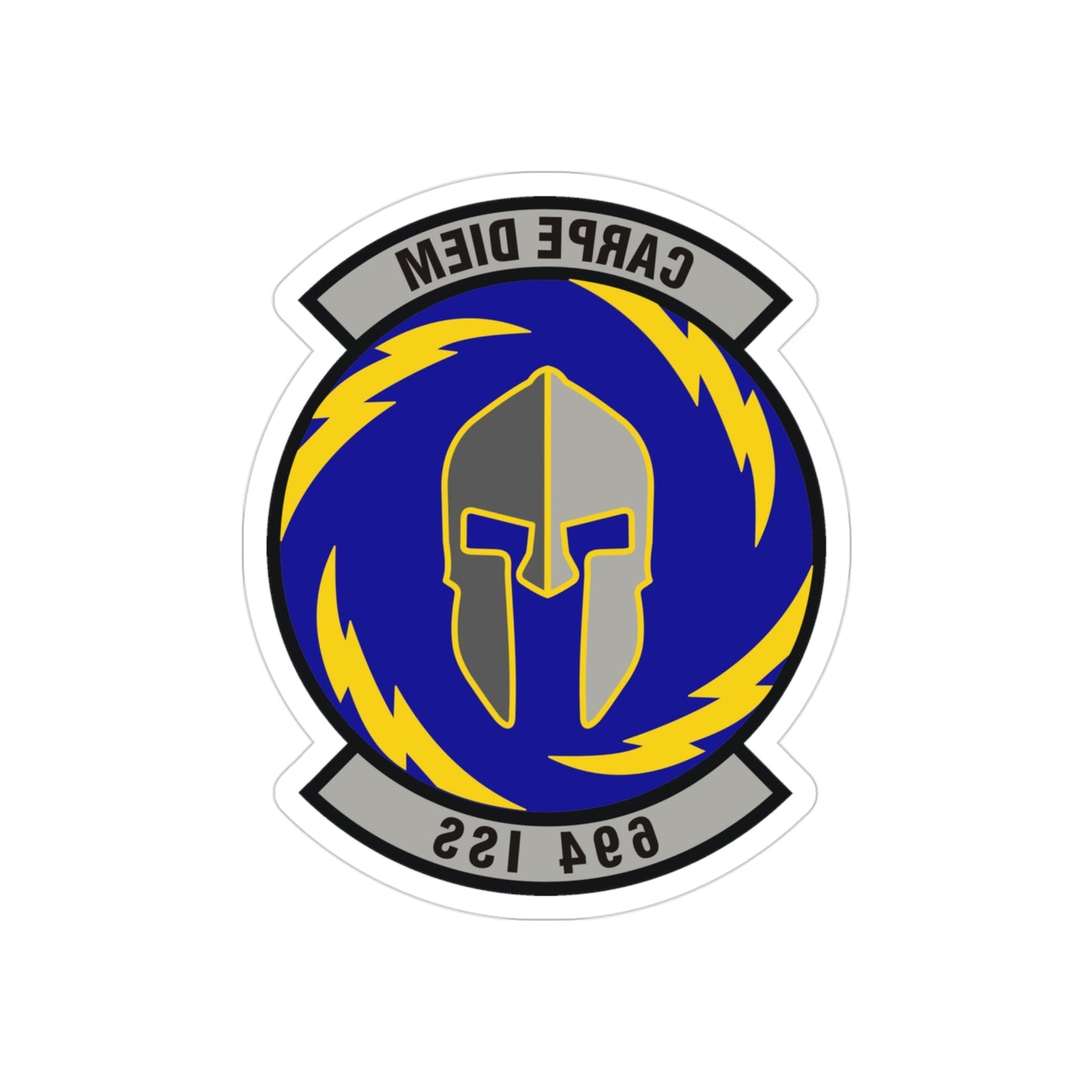 694th Intelligence Support Squadron (U.S. Air Force) REVERSE PRINT Transparent STICKER-3" × 3"-The Sticker Space