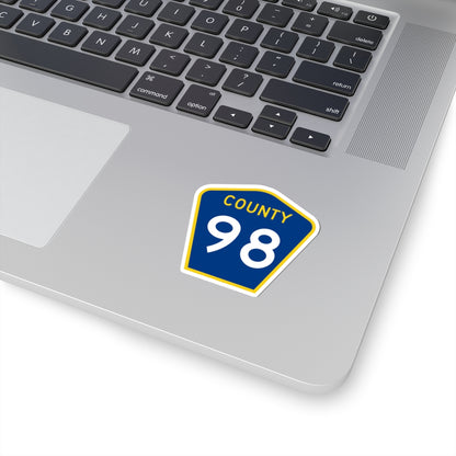 County 98 MN (Minnesota) (Road Sign) STICKER Vinyl Kiss-Cut Decal