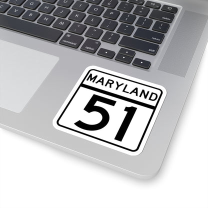 MD Route 51 (Maryland) (Road Sign) STICKER Vinyl Kiss-Cut Decal