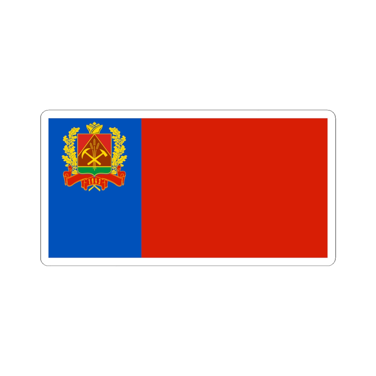 Flag of Kemerovo oblast 2002 (Russia) STICKER Vinyl Kiss-Cut Decal