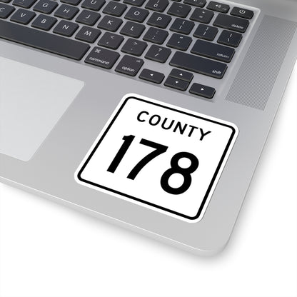 County 178 square (Minnesota) (Road Sign) STICKER Vinyl Kiss-Cut Decal