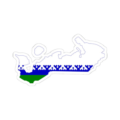 Flag-map of Nenets Autonomous Okrug (Russia) STICKER Vinyl Kiss-Cut Decal