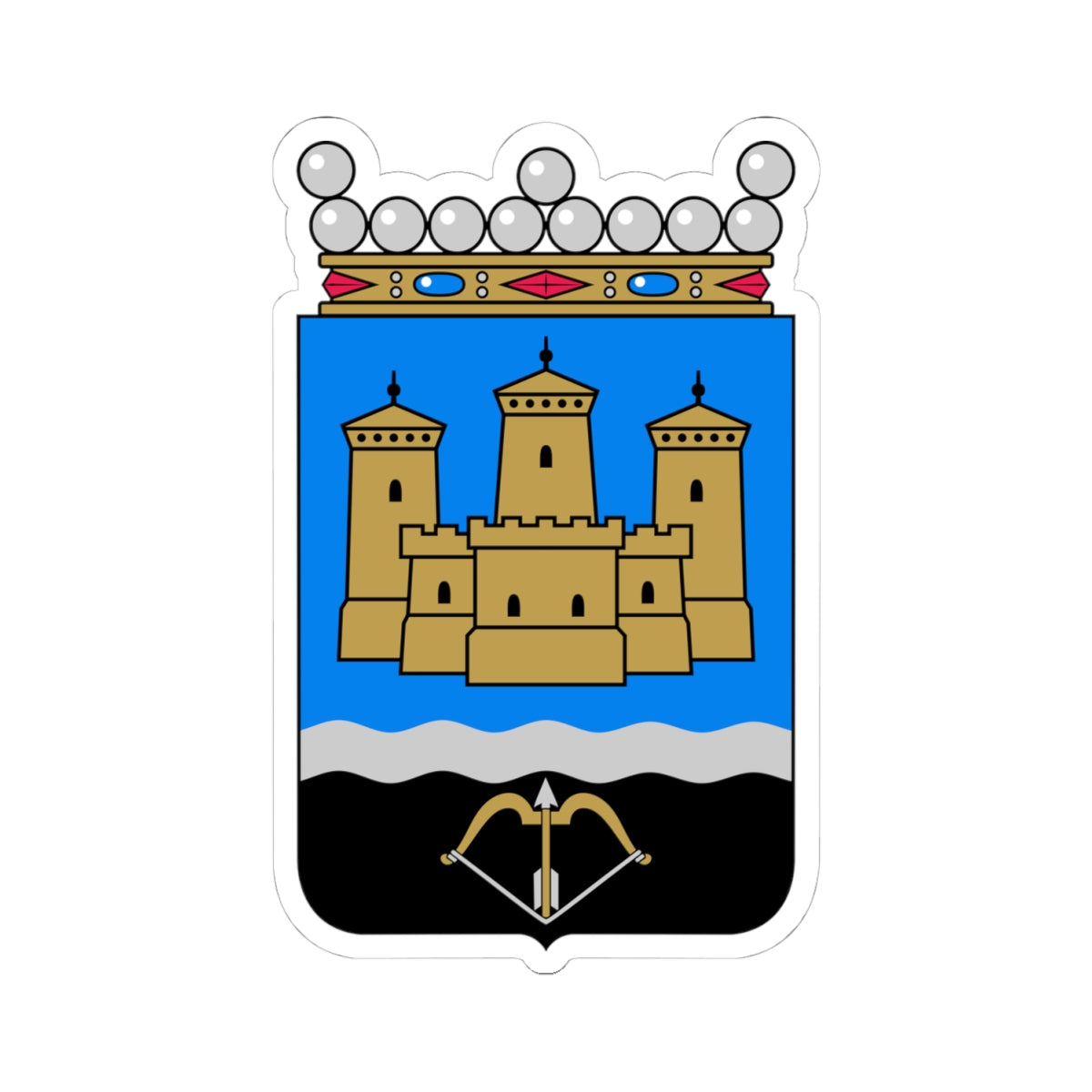 Savonlinna.vaakuna (Finland) (Coat of Arms) STICKER Vinyl Kiss-Cut Decal