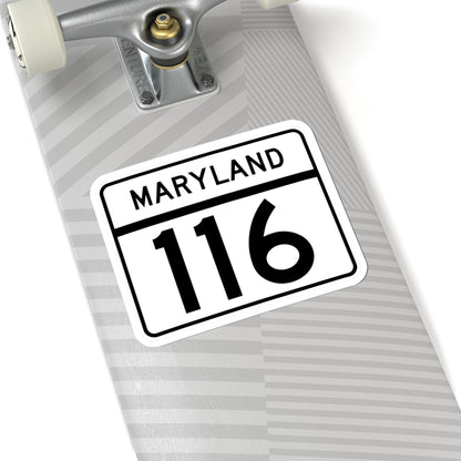 MD Route 116 (Maryland) (Road Sign) STICKER Vinyl Kiss-Cut Decal