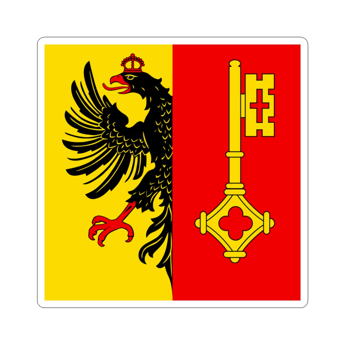 CHE Geneve Flag (Switzerland) STICKER Vinyl Kiss-Cut Decal
