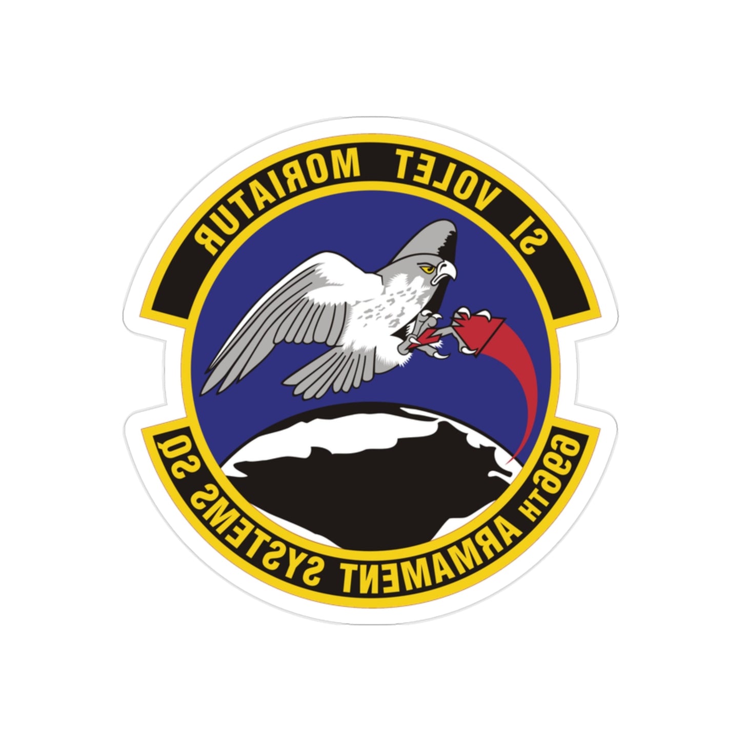 696th Armament Systems Squadron (U.S. Air Force) REVERSE PRINT Transparent STICKER-2" × 2"-The Sticker Space