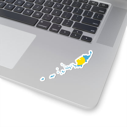 Flag map of Palau (Palau) STICKER Vinyl Kiss-Cut Decal
