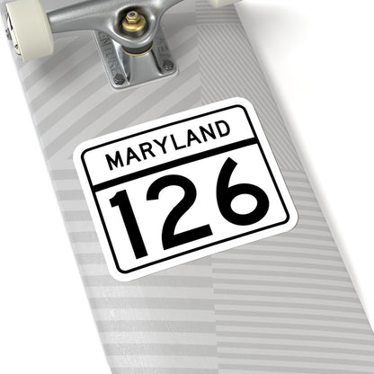 MD Route 126 (Maryland) (Road Sign) STICKER Vinyl Kiss-Cut Decal