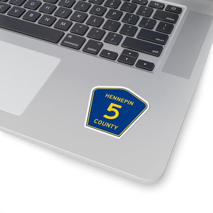 Hennepin County 5 (Minnesota) (Road Sign) STICKER Vinyl Kiss-Cut Decal
