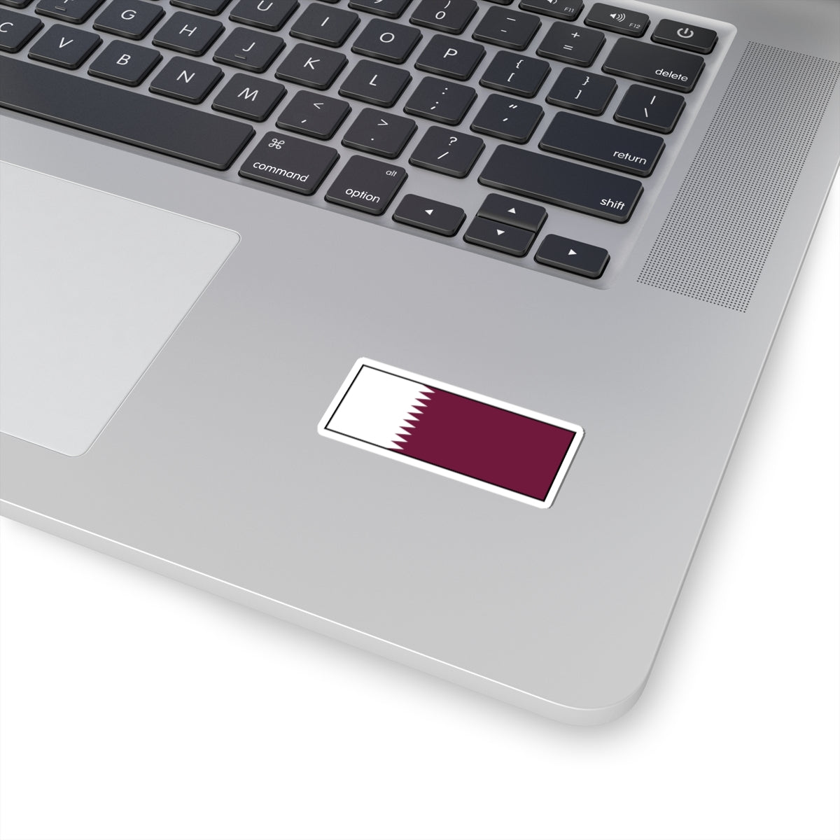 Flag of Qatar bordered (Qatar) STICKER Vinyl Kiss-Cut Decal