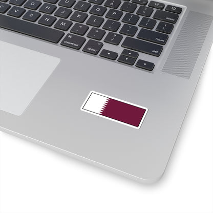 Flag of Qatar bordered (Qatar) STICKER Vinyl Kiss-Cut Decal