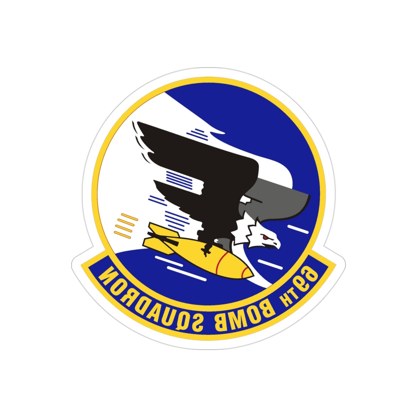 69th Bomb Squadron (U.S. Air Force) REVERSE PRINT Transparent STICKER-3" × 3"-The Sticker Space