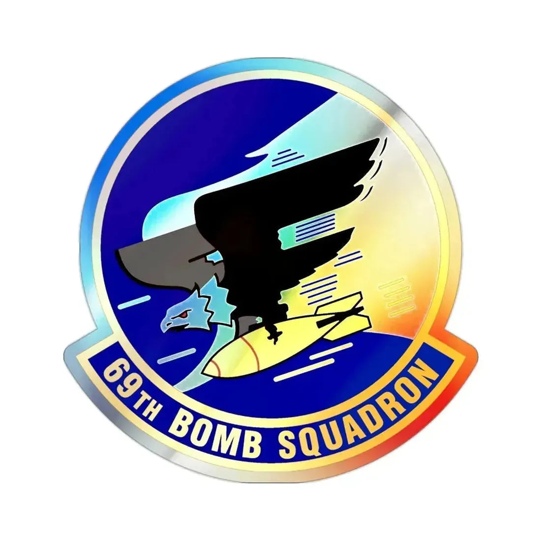69th Bomb Squadron (U.S. Air Force) Holographic STICKER Die-Cut Vinyl Decal 2 Inch Holographic - The Sticker Space