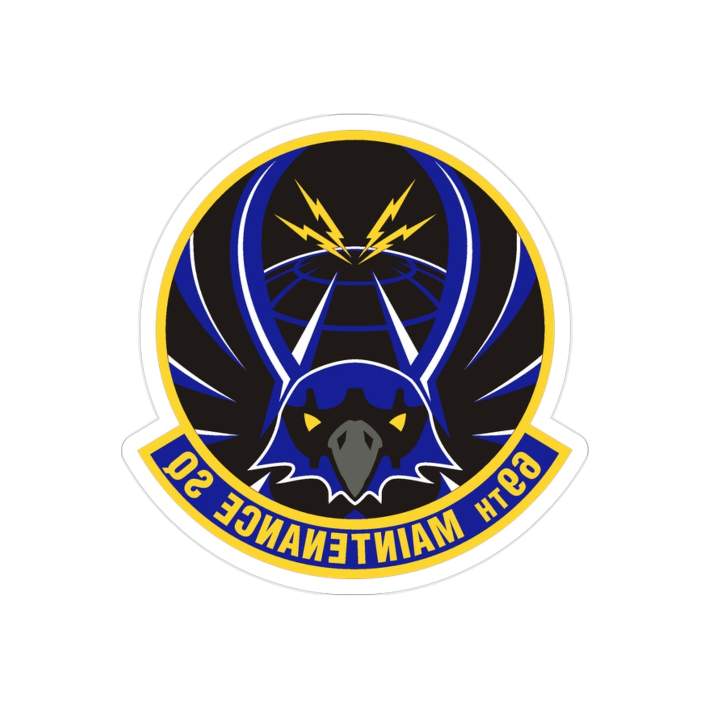 69th Maintenance Squadron (U.S. Air Force) REVERSE PRINT Transparent STICKER-2" × 2"-The Sticker Space