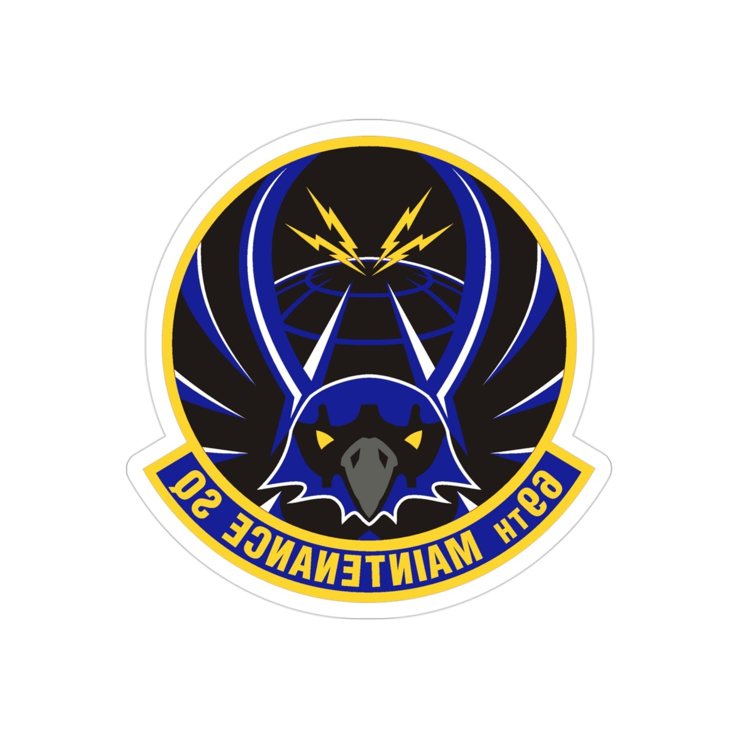 69th Maintenance Squadron (U.S. Air Force) REVERSE PRINT Transparent STICKER-3" × 3"-The Sticker Space