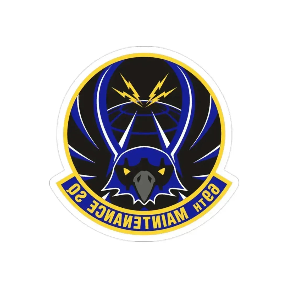 69th Maintenance Squadron (U.S. Air Force) REVERSE PRINT Transparent Die-Cut STICKER 2 Inch Die-Cut Transparent - The Sticker Space