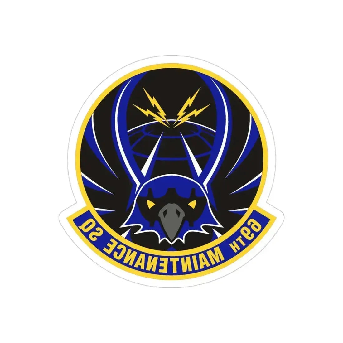 69th Maintenance Squadron (U.S. Air Force) REVERSE PRINT Transparent Die-Cut STICKER 3 Inch Die-Cut Transparent - The Sticker Space