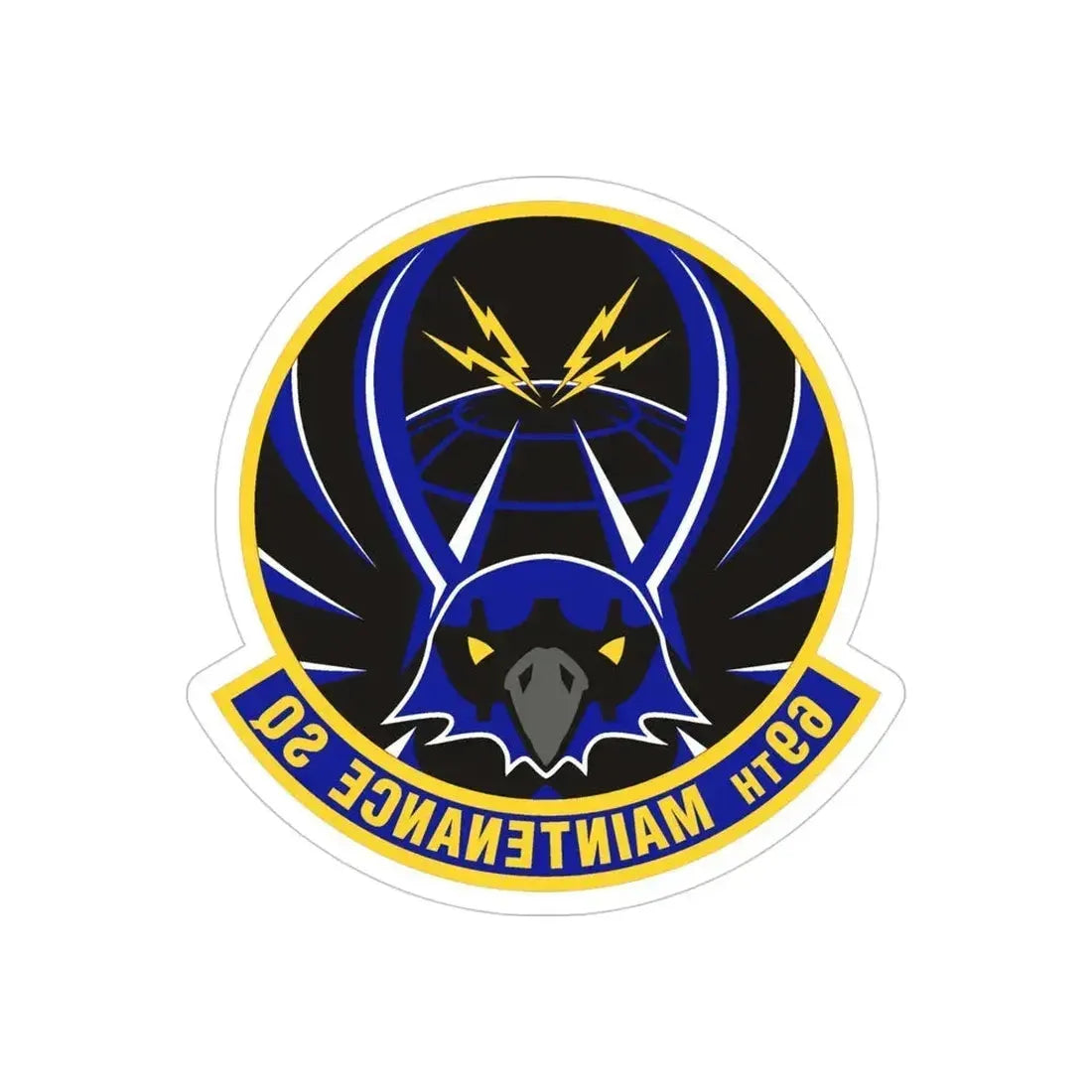 69th Maintenance Squadron (U.S. Air Force) REVERSE PRINT Transparent Die-Cut STICKER 4 Inch Die-Cut Transparent - The Sticker Space