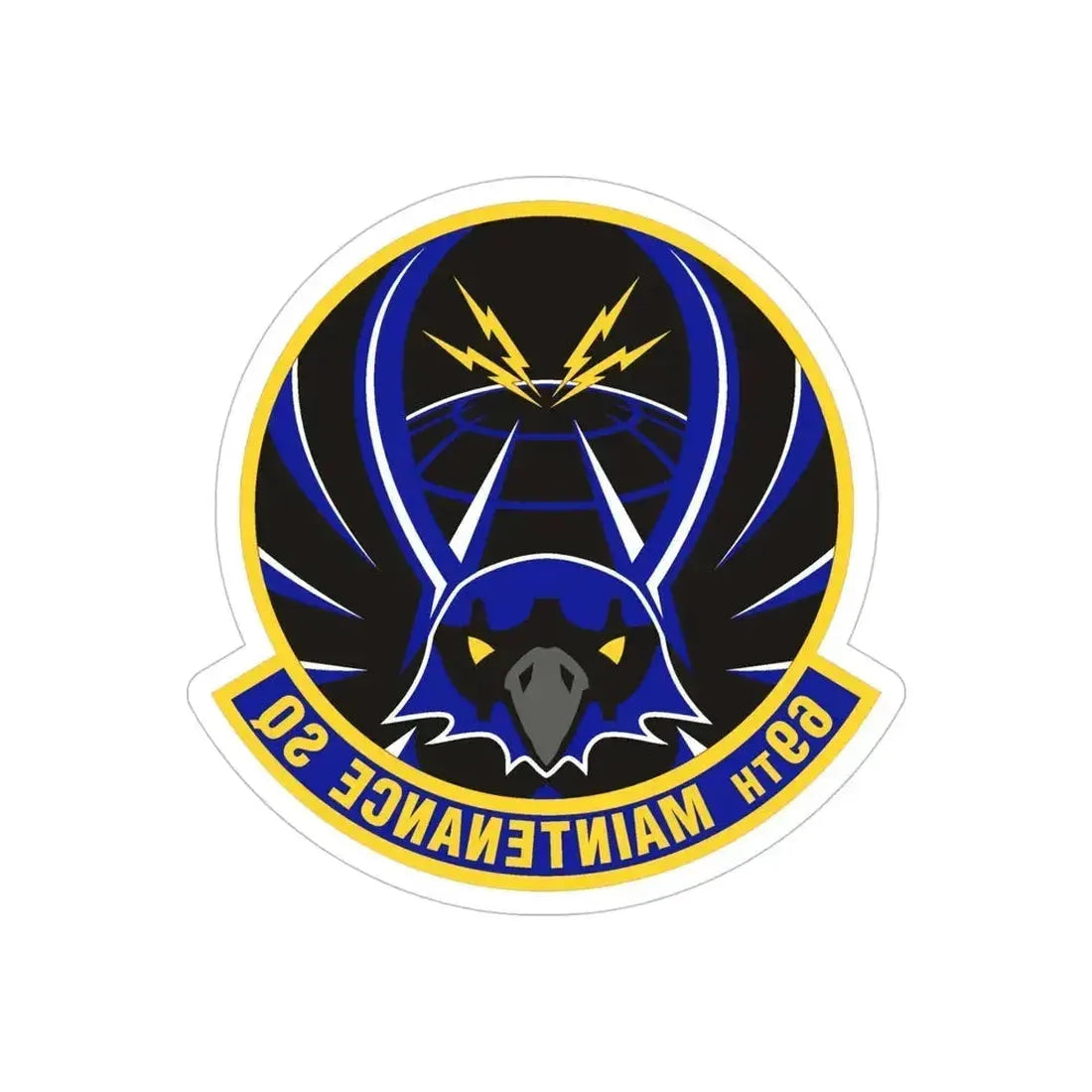 69th Maintenance Squadron (U.S. Air Force) REVERSE PRINT Transparent Die-Cut STICKER 5 Inch Die-Cut Transparent - The Sticker Space