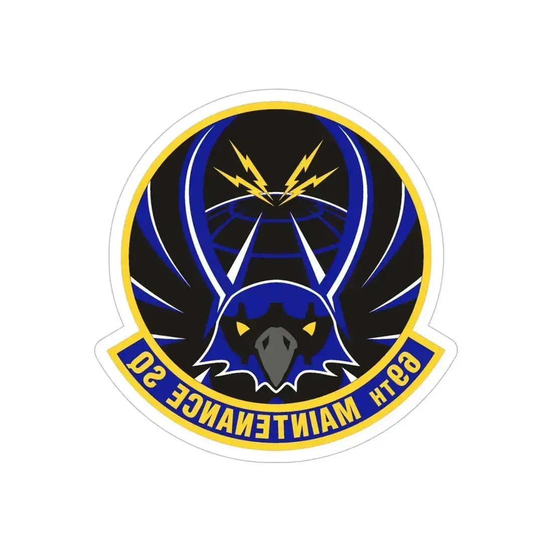 69th Maintenance Squadron (U.S. Air Force) REVERSE PRINT Transparent Die-Cut STICKER 6 Inch Die-Cut Transparent - The Sticker Space