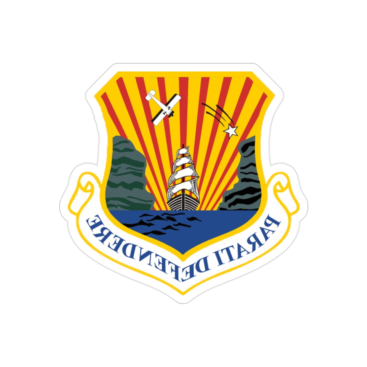 6th Air Mobility Wing (U.S. Air Force) REVERSE PRINT Transparent STICKER-2" × 2"-The Sticker Space