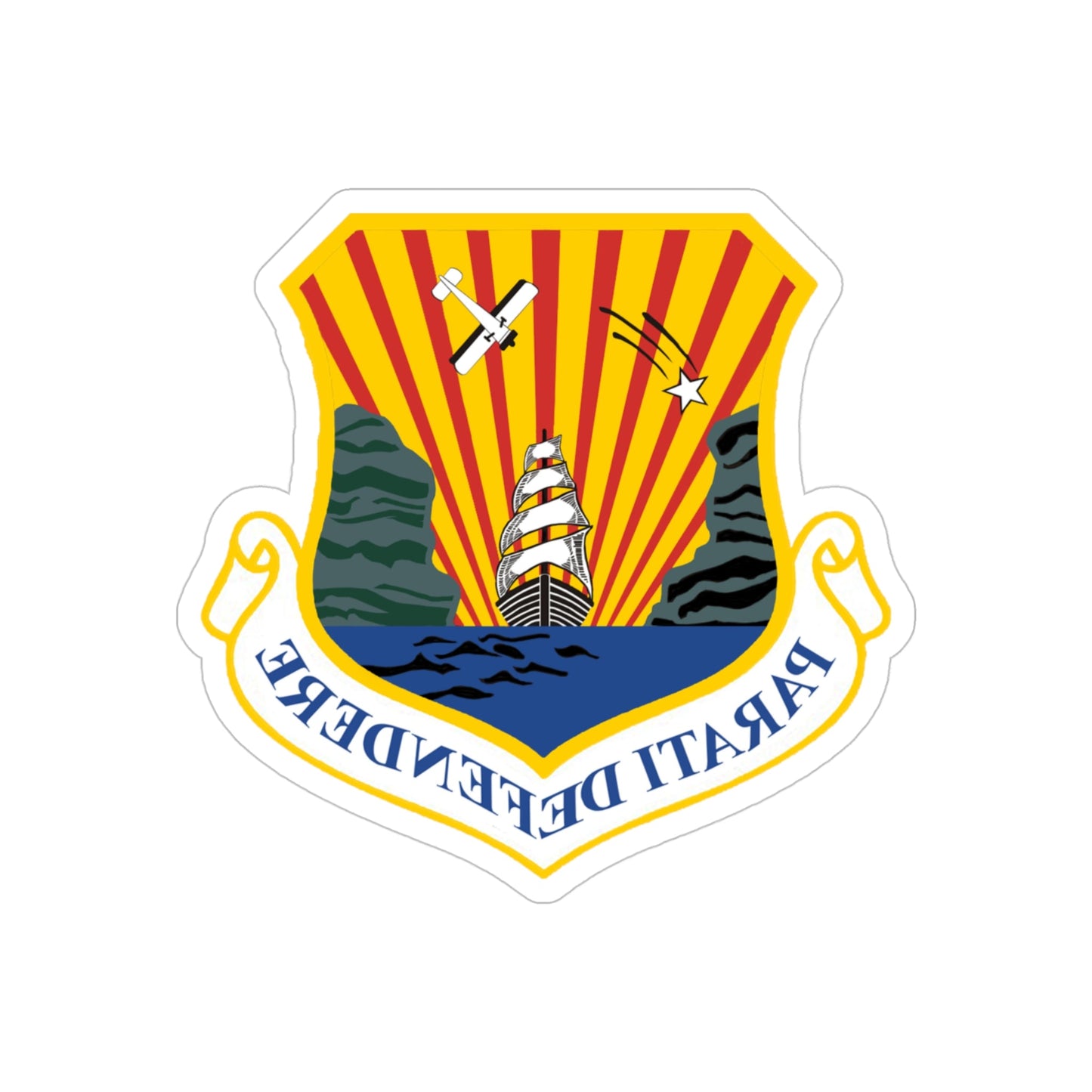 6th Air Mobility Wing (U.S. Air Force) REVERSE PRINT Transparent STICKER-4" × 4"-The Sticker Space