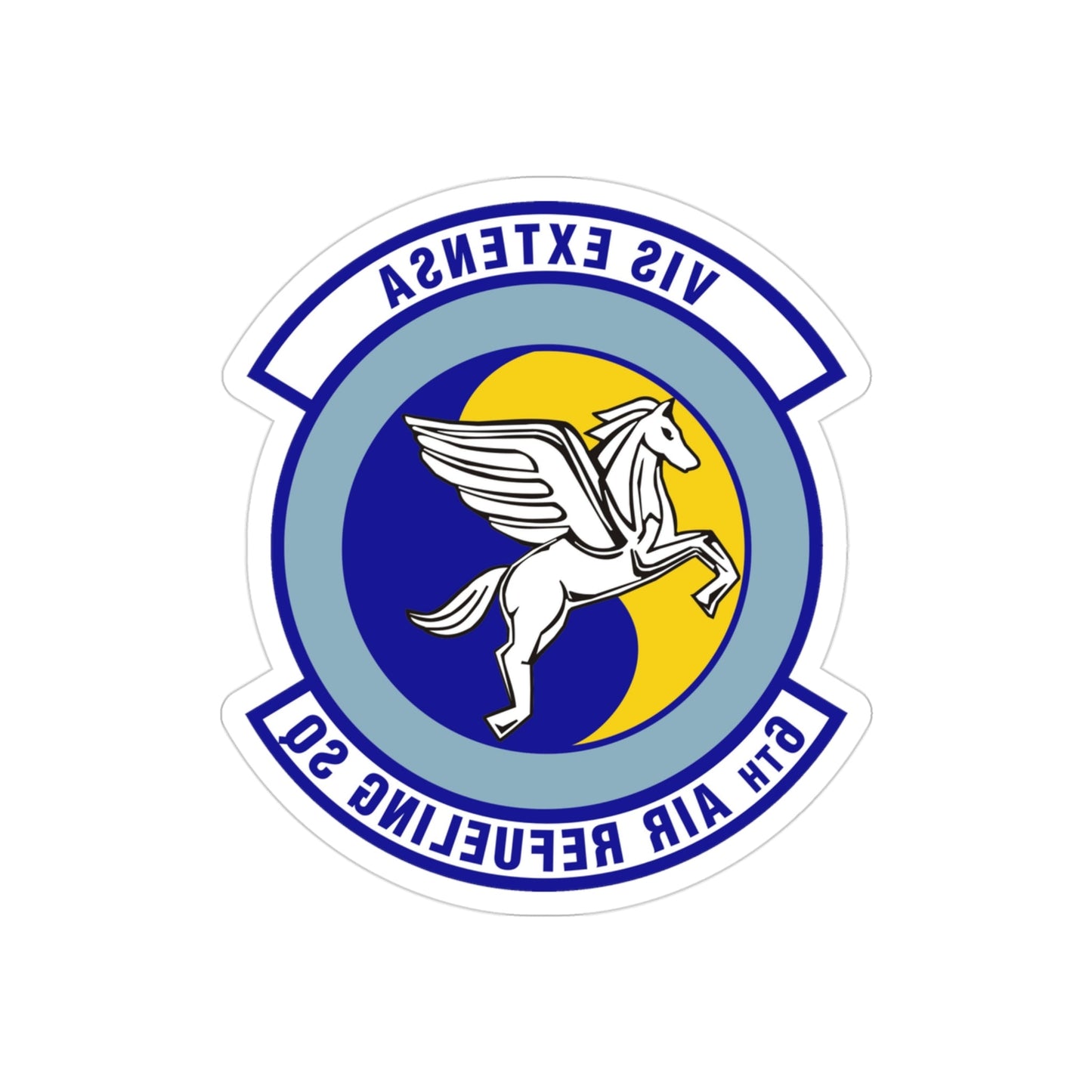 6th Air Refueling Squadron (U.S. Air Force) REVERSE PRINT Transparent STICKER-3" × 3"-The Sticker Space