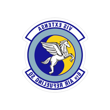 6th Air Refueling Squadron (U.S. Air Force) REVERSE PRINT Transparent STICKER-3" × 3"-The Sticker Space