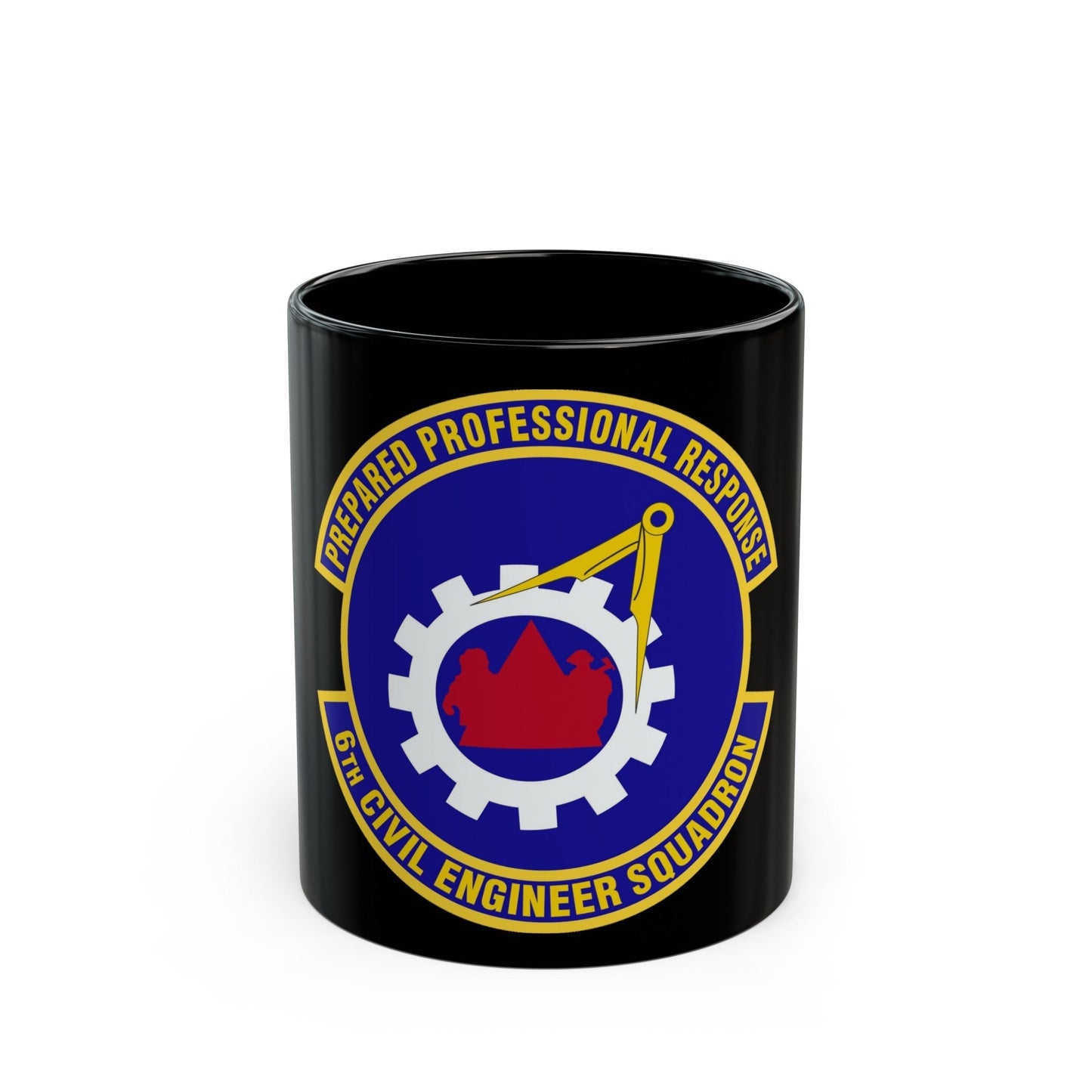 6th Civil Engineer Squadaron (U.S. Air Force) Black Coffee Mug-11oz-The Sticker Space