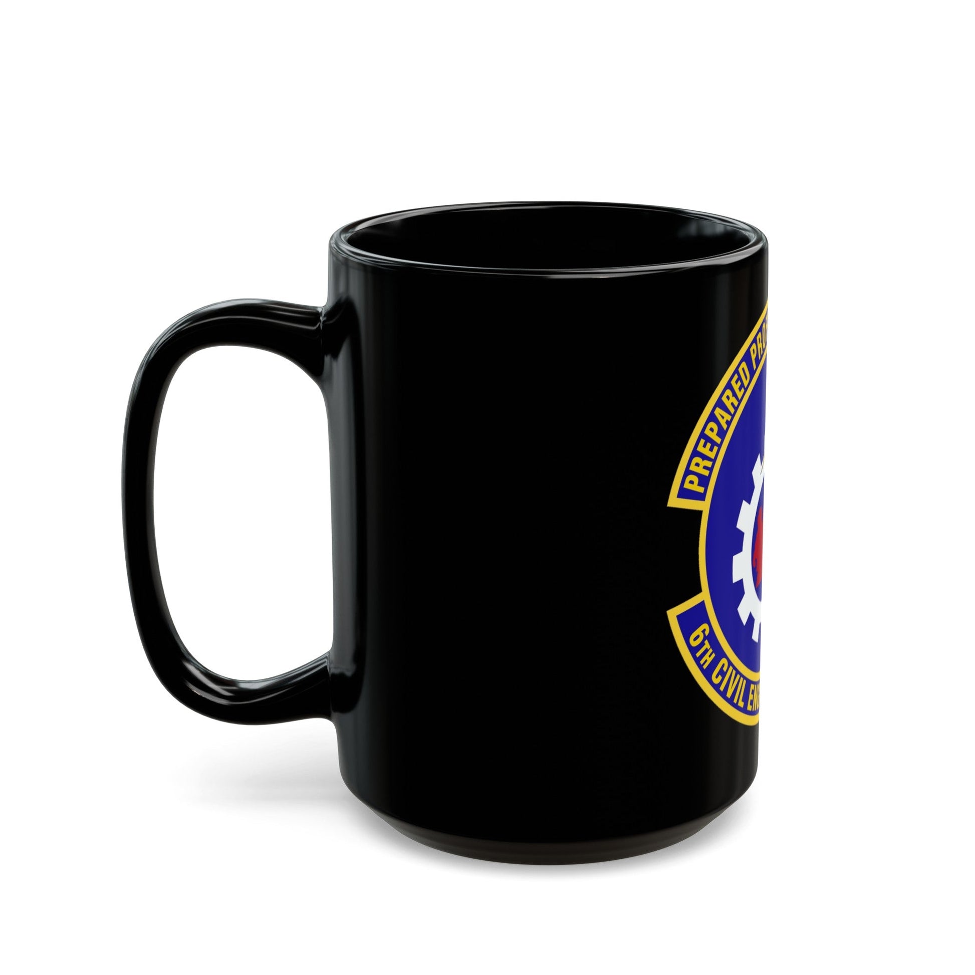 6th Civil Engineer Squadaron (U.S. Air Force) Black Coffee Mug-The Sticker Space