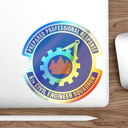 6th Civil Engineer Squadaron (U.S. Air Force) Holographic STICKER Die-Cut Vinyl Decal-The Sticker Space