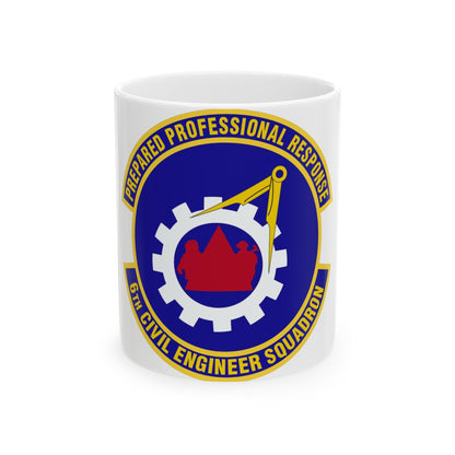 6th Civil Engineer Squadaron (U.S. Air Force) White Coffee Mug-11oz-The Sticker Space