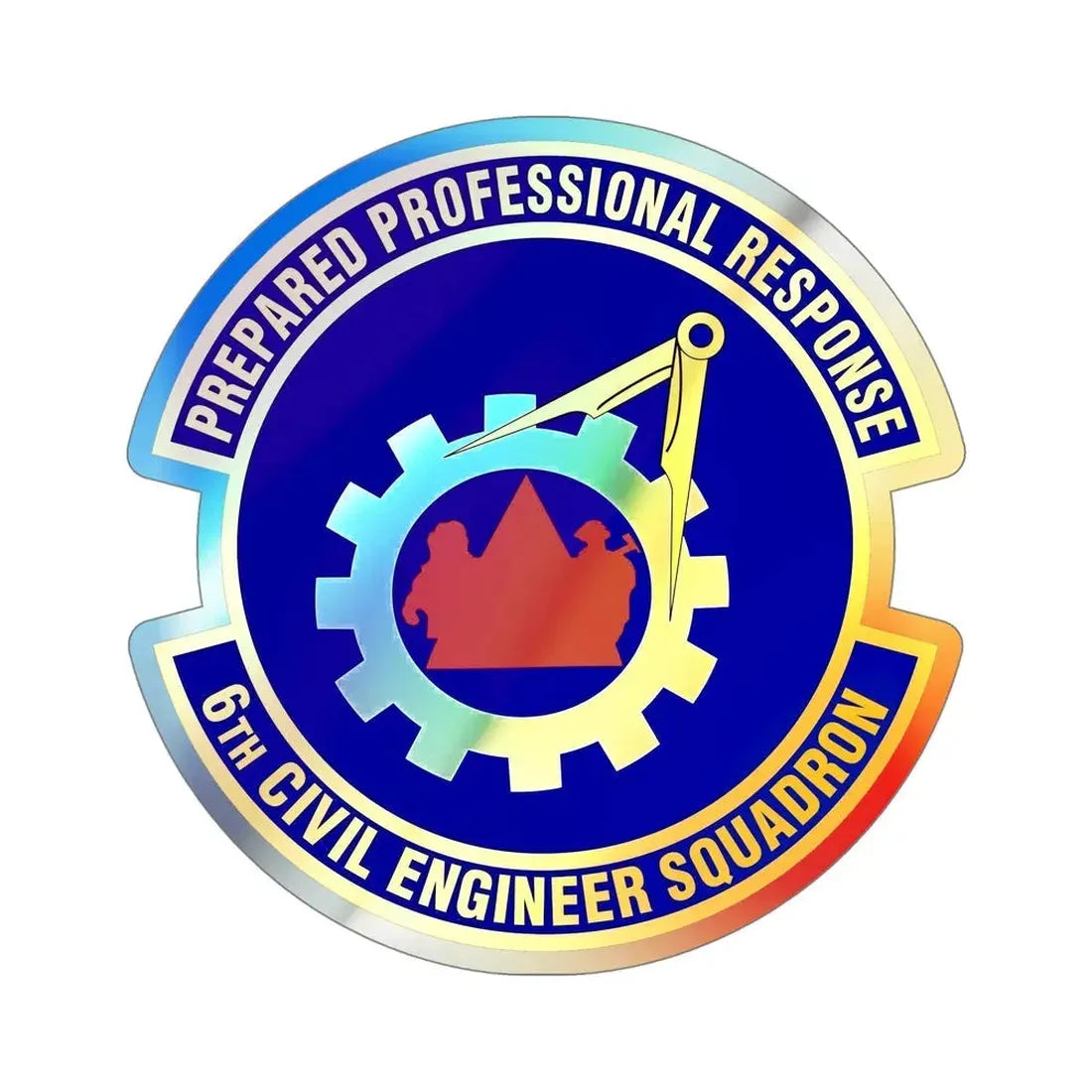 6th Civil Engineer Squadaron (U.S. Air Force) Holographic STICKER Die-Cut Vinyl Decal - The Sticker Space