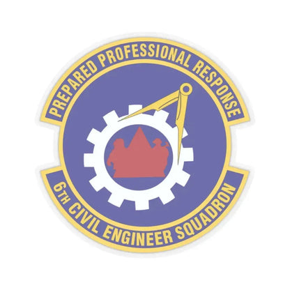 6th Civil Engineer Squadaron (U.S. Air Force) STICKER Vinyl Kiss-Cut Decal 2 Inch Transparent - The Sticker Space