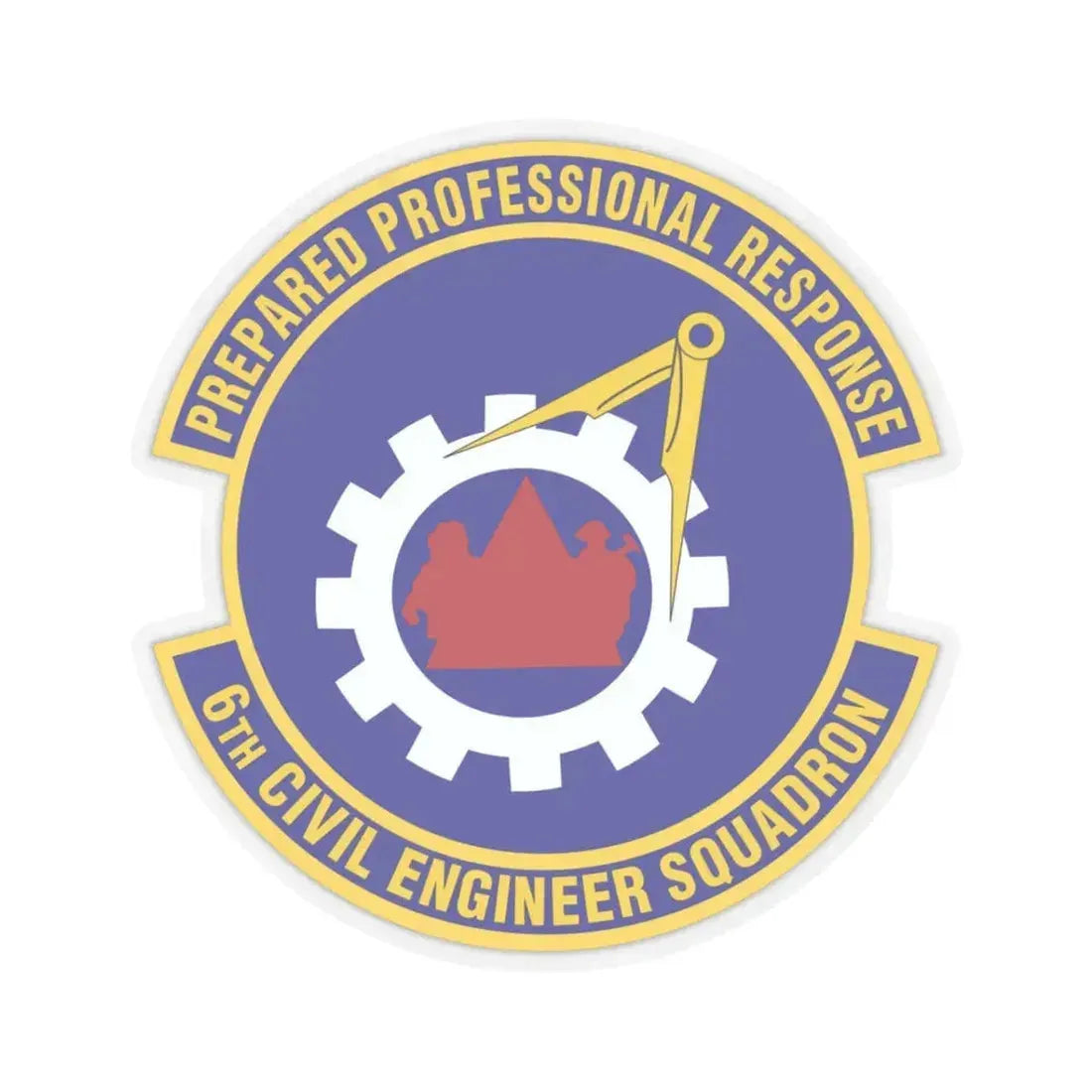6th Civil Engineer Squadaron (U.S. Air Force) STICKER Vinyl Kiss-Cut Decal 3 Inch Transparent - The Sticker Space